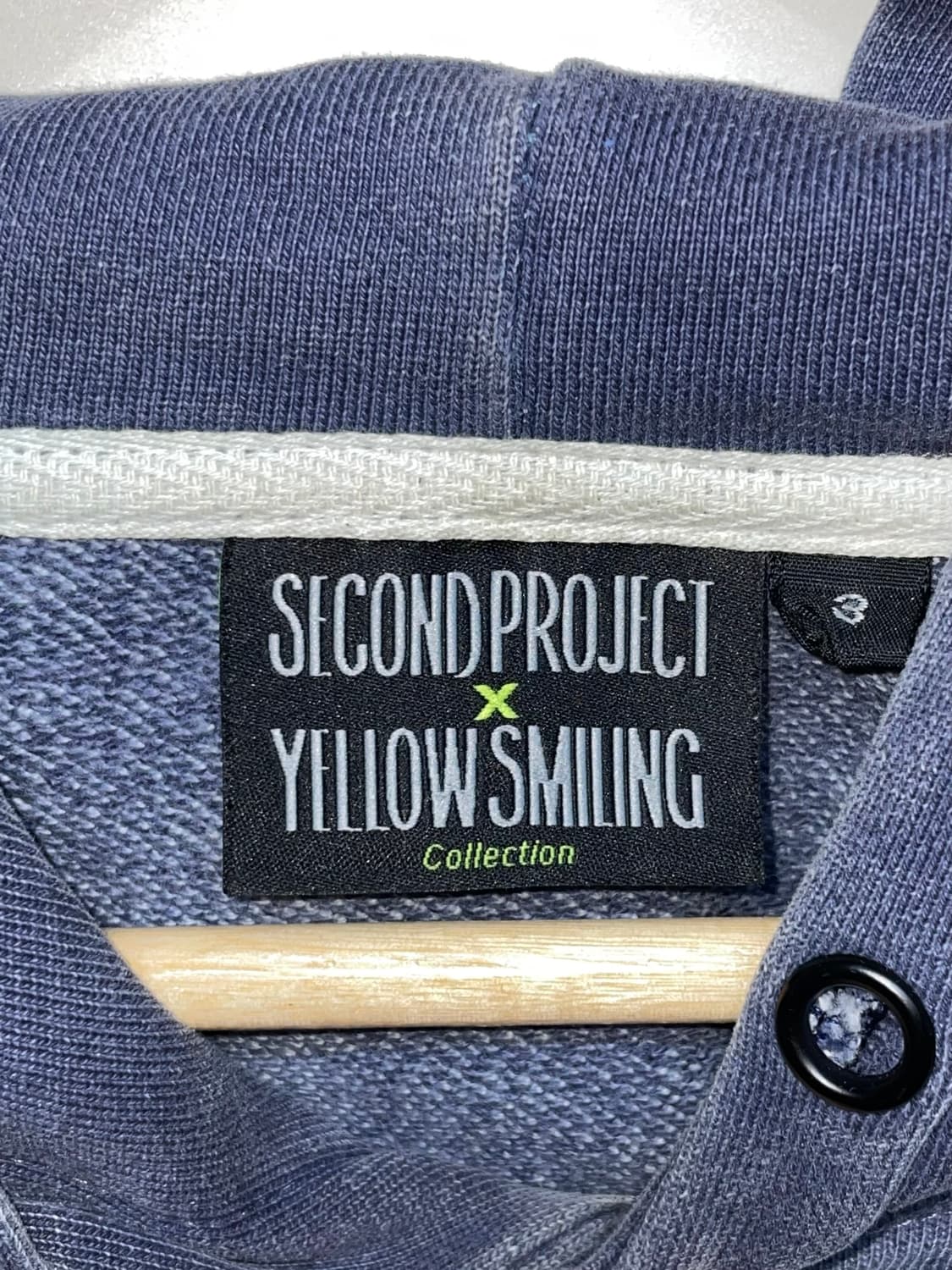 스마일 프린팅 후드티 네이비 상품이미지8