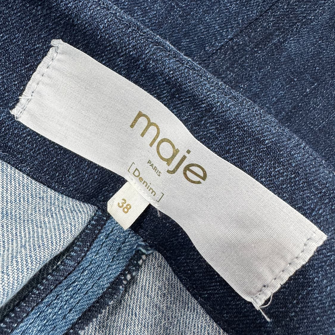 마쥬 패치워크 데님 미디 스커트 상품이미지5