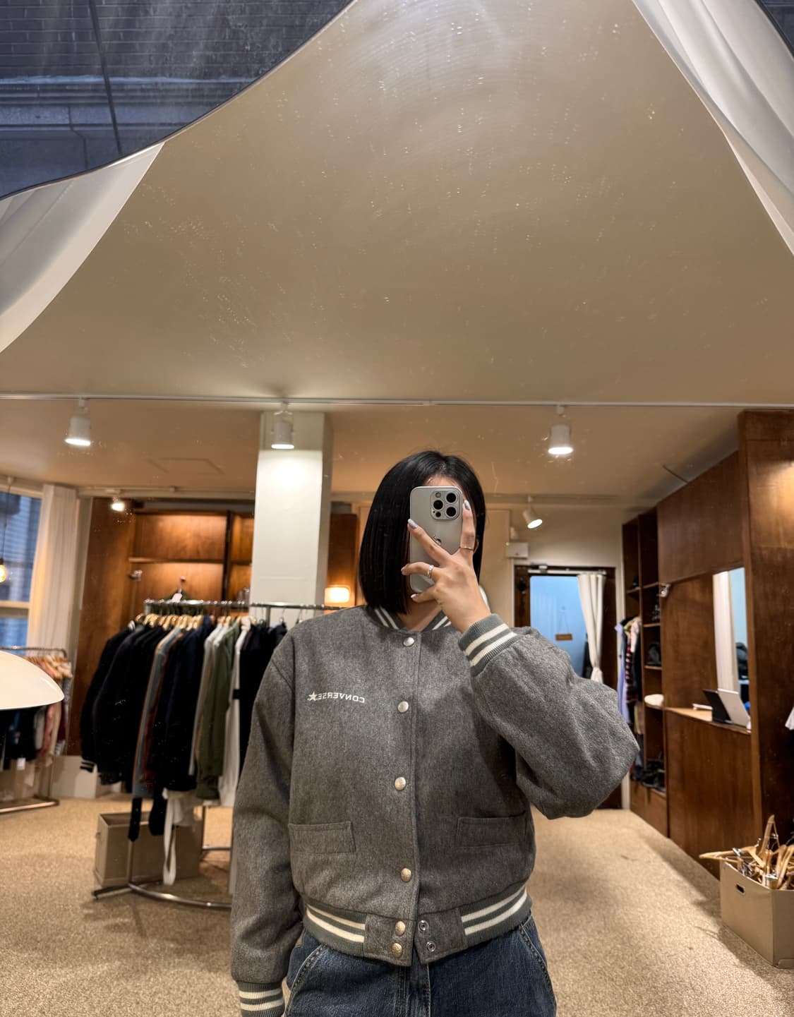 컨버스 크롭 바시티 자켓 상품이미지2
