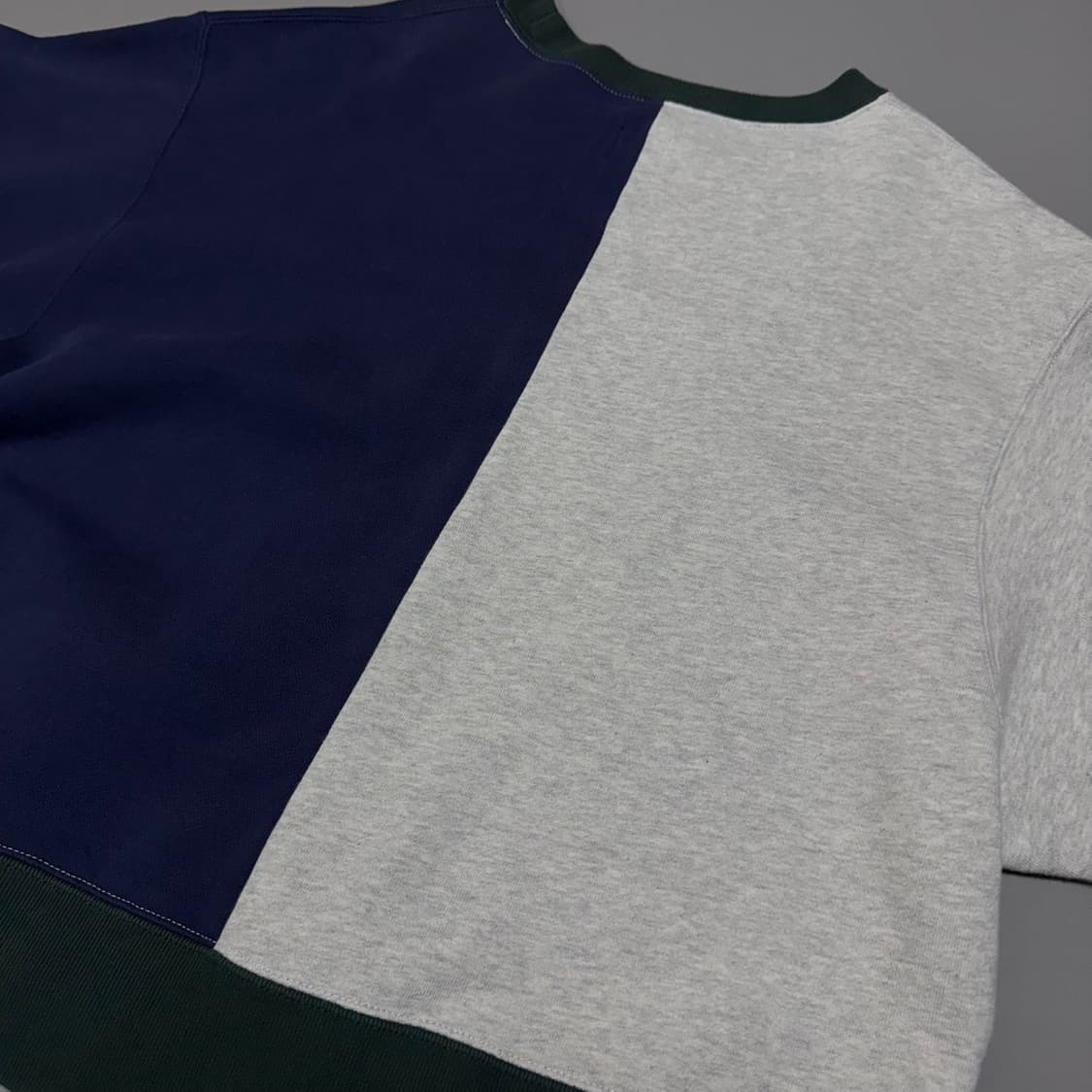 챔피온 x Ungrid 네이비 멜란지 믹스 하프 언발란스 쇼트 스웻셔츠 상품이미지6