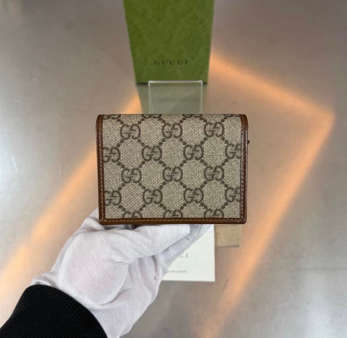 구찌 홀스빗 1955 카드케이스 반지갑 브라운 상품이미지4