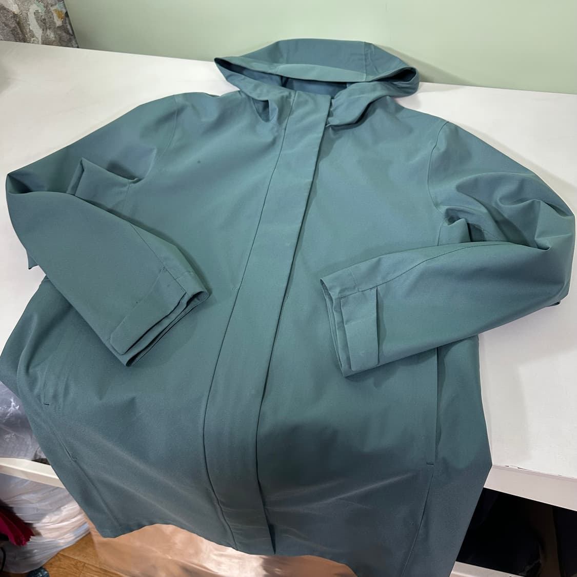 우먼L 유니클로 청녹 와인드워터프루프 웜후드 바막자켓 상품이미지3