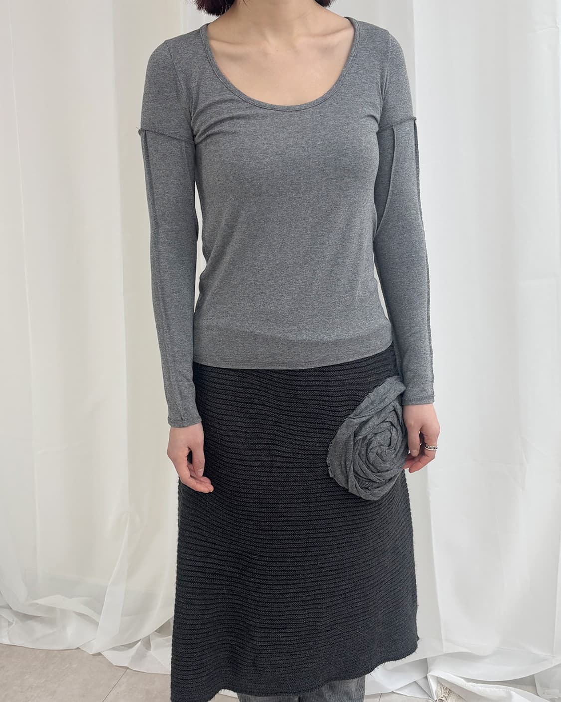 we Love reversible gray t-shirt 상품이미지1