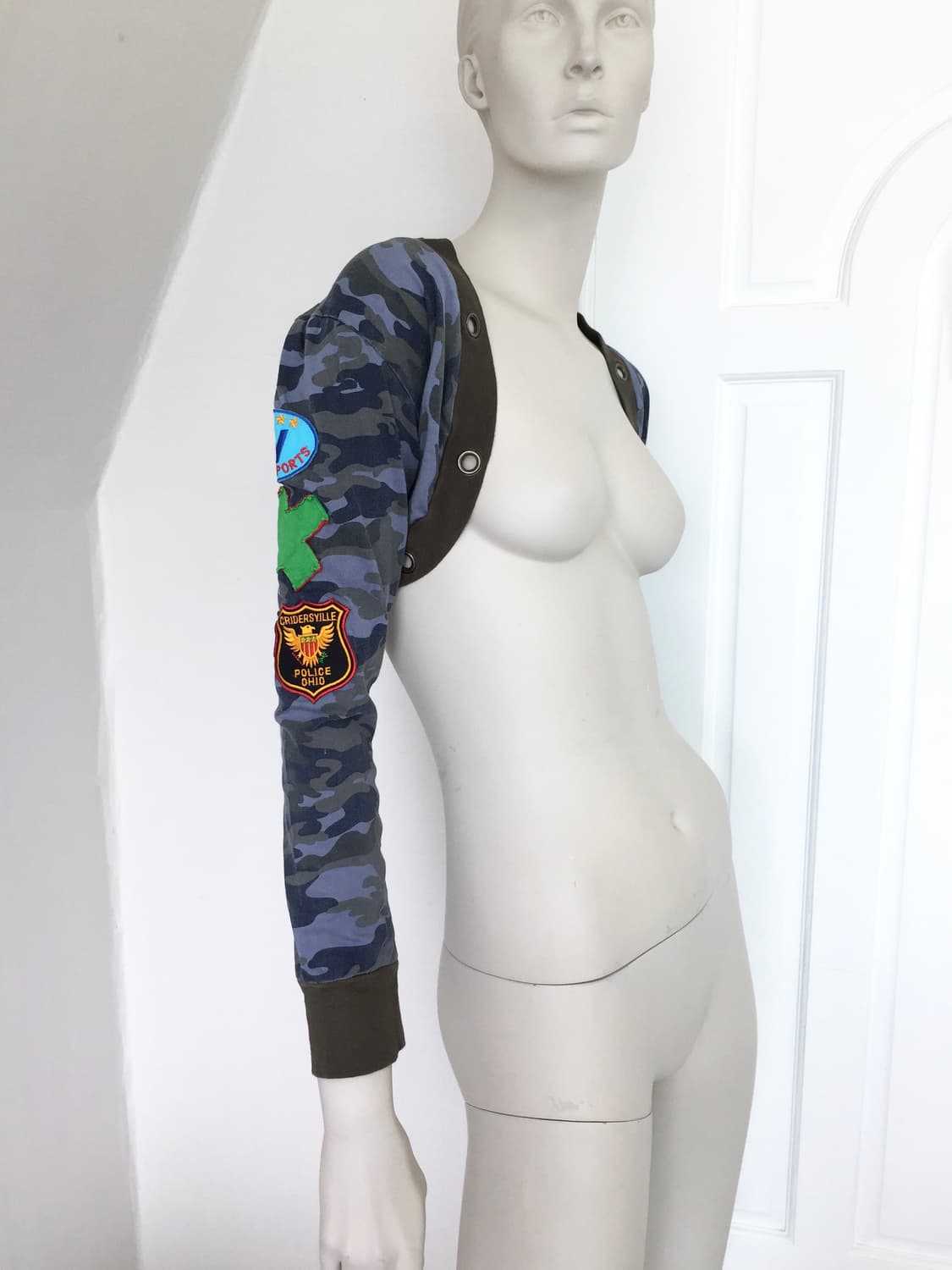 Blue camouflage Vintage patch bolero 상품이미지1