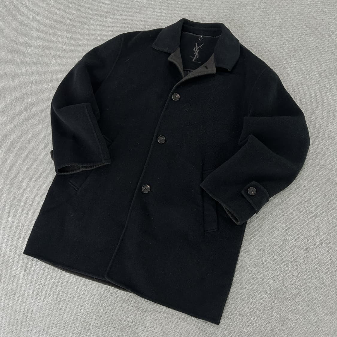 입생로랑 블랙 울 코트 m -L 상품이미지1