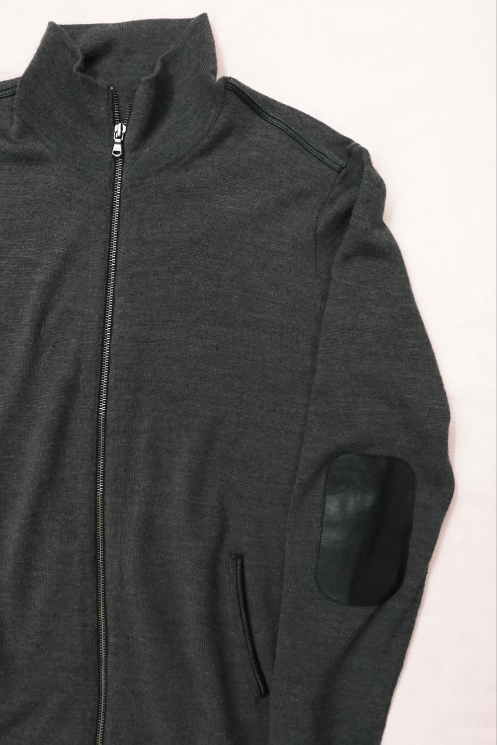 John varvatos 레더 패치 니트 집 L 상품이미지2