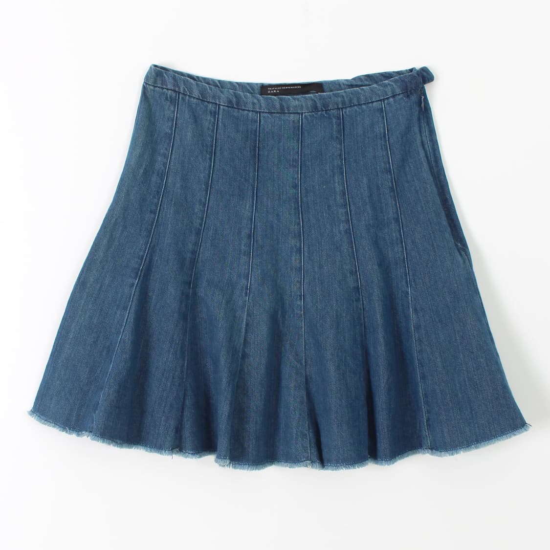 자라 Zara 핀턱 플리츠 데님 미니 에이라인 스커트 상품이미지1