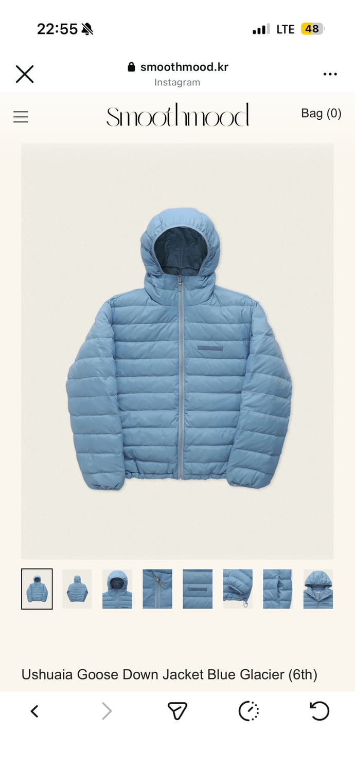 구해요) 스무드무드 ushuaia goose down 경량패딩 블루 상품이미지1