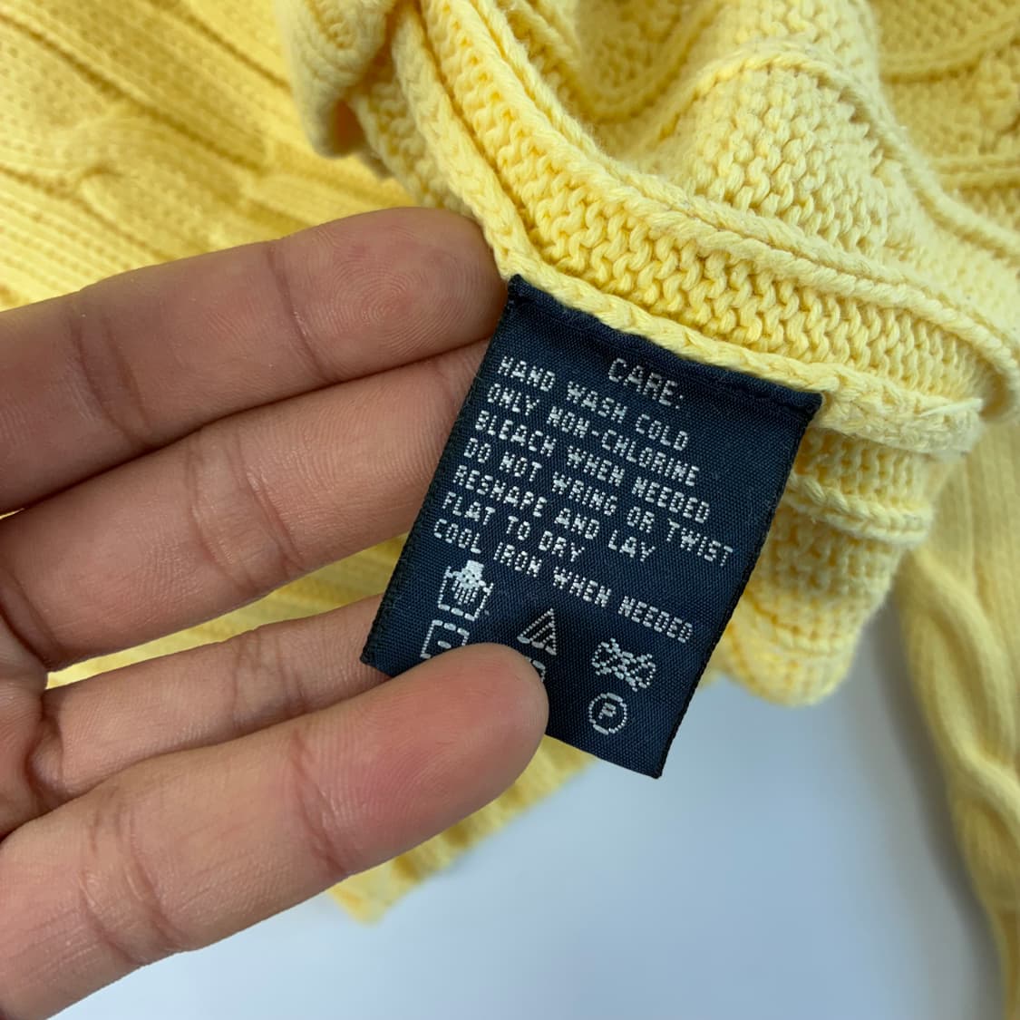 Polo  랄프로렌 자수 코튼 옐로우 꽈배기 니트 상품이미지5