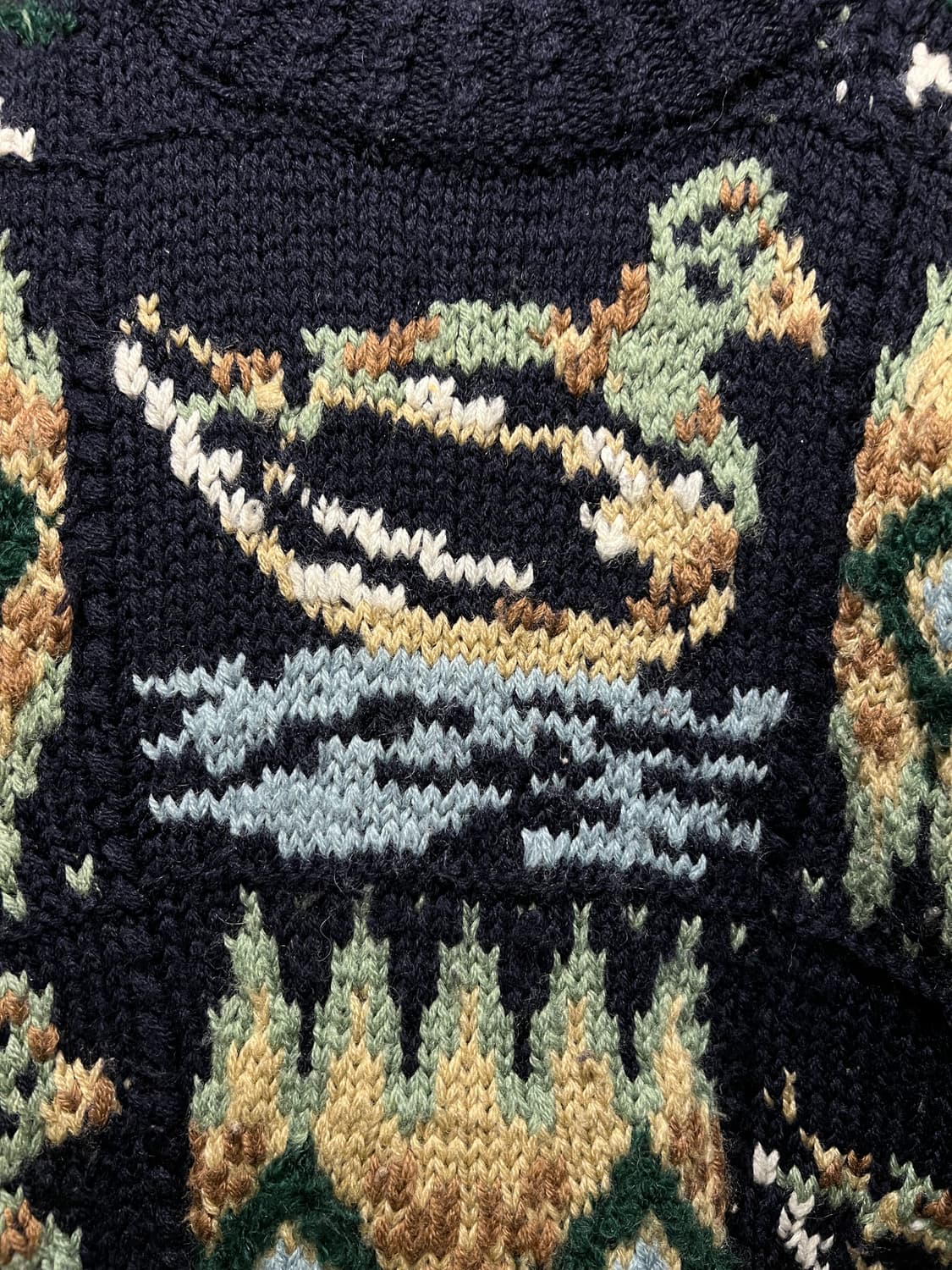 [M]90's JPN 빈티지 말라드덕 네이티브 패턴 울 니트 상품이미지3