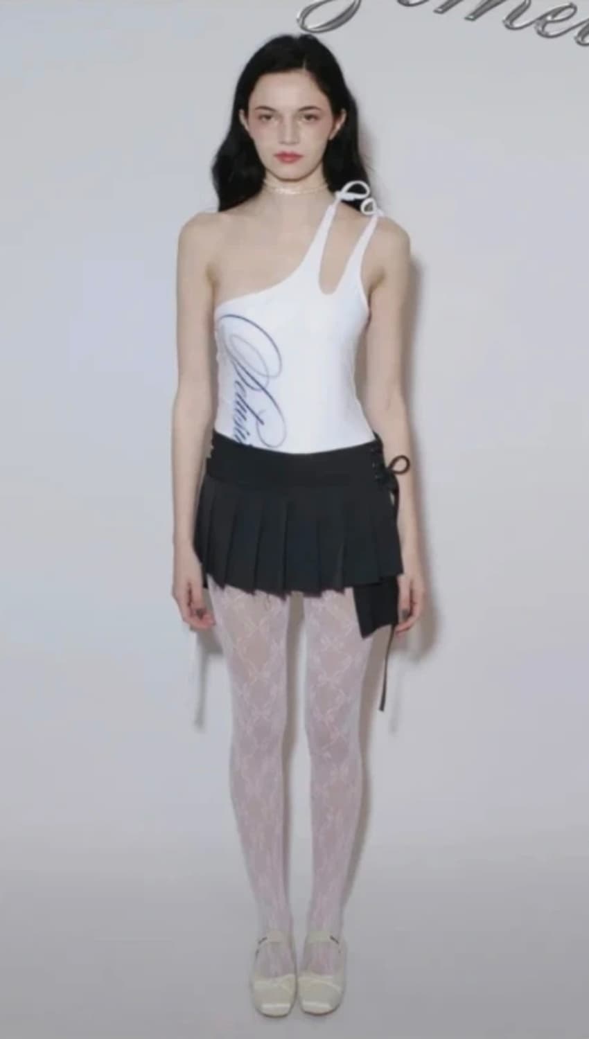 제메타 랩 타이 플리츠 스커트S 상품이미지1