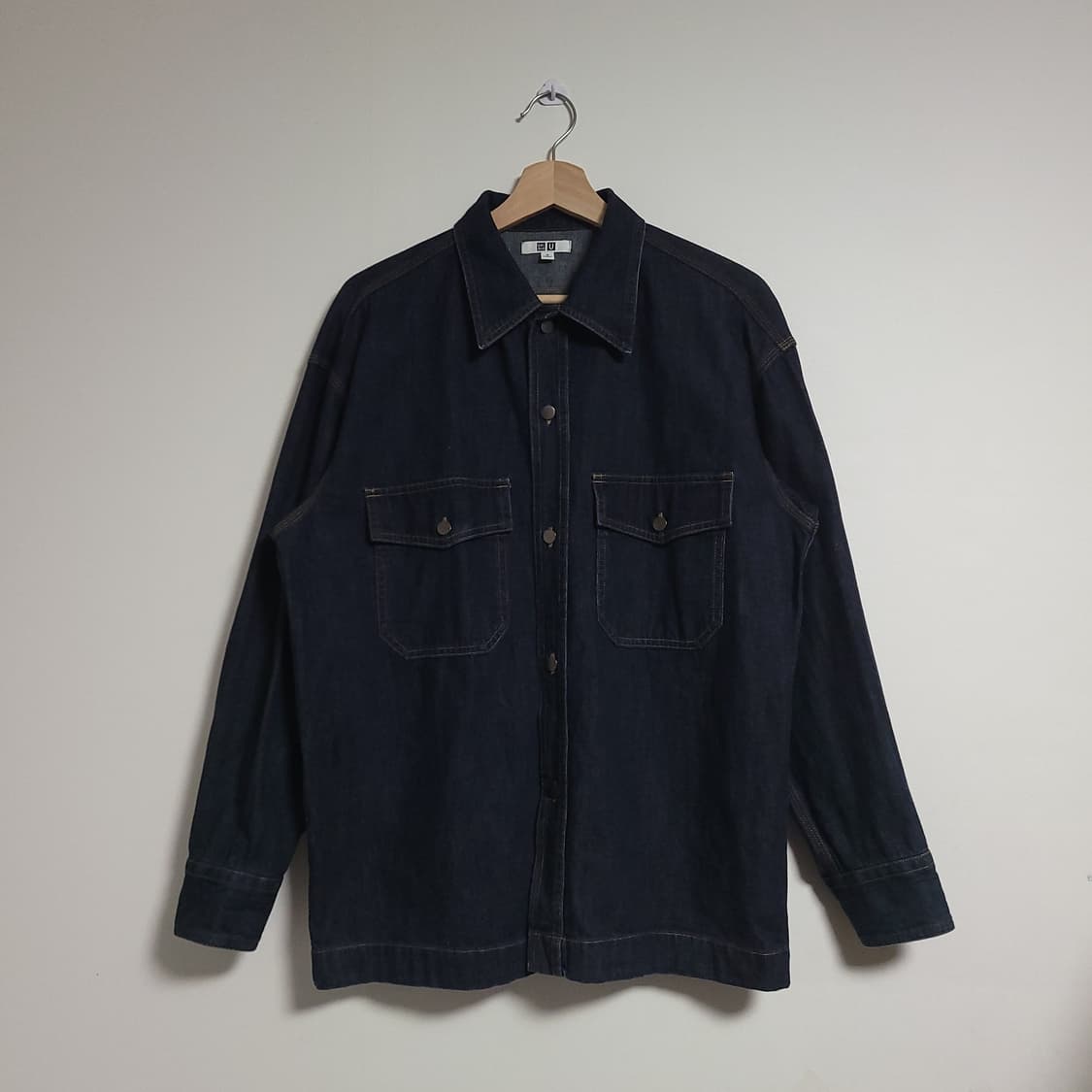 (M) UNIQLO U 유니클로 르메르 데님 셔츠 자켓 청남방 상품이미지1
