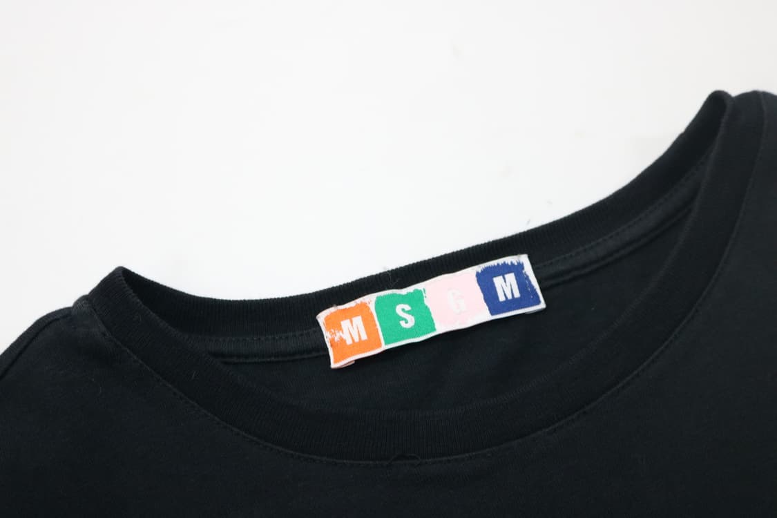 MSGM 엠에스지엠 실버 박스로고 블랙 반팔 티셔츠 (XS) 상품이미지5