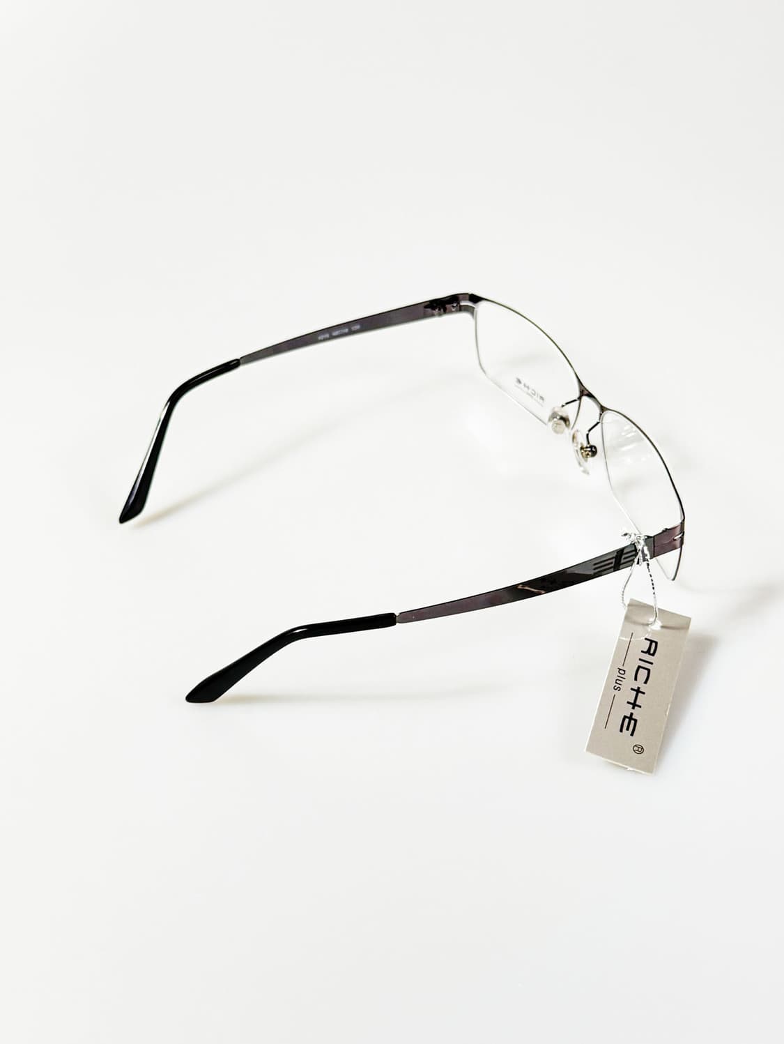 RICHE 다크실버 메탈 슬림 스퀘어 프레임 빈티지 안경 상품이미지4