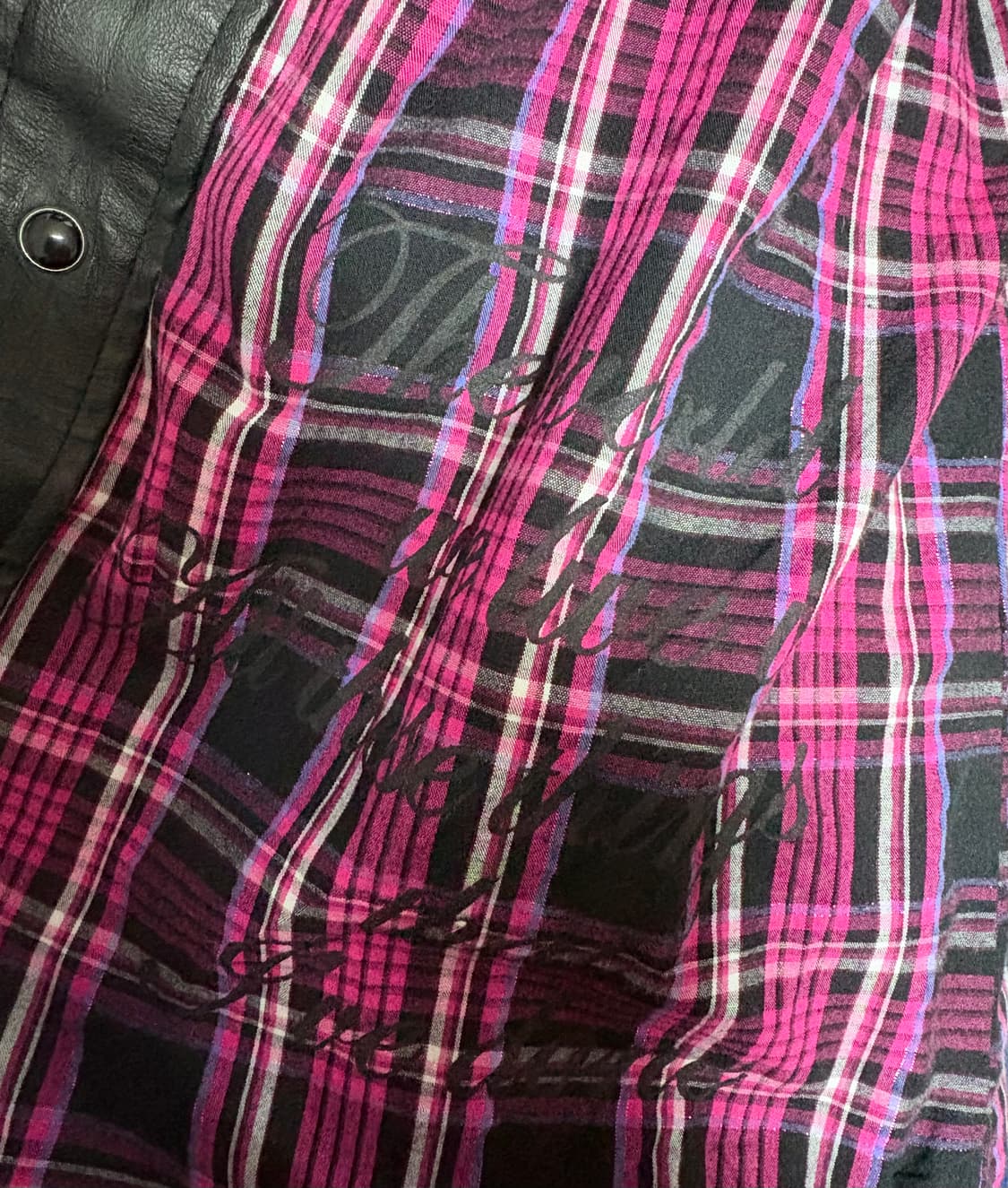 펑크키치나나깔 핑크마젠타 블랙 글리터포인트 셔츠 상품이미지2