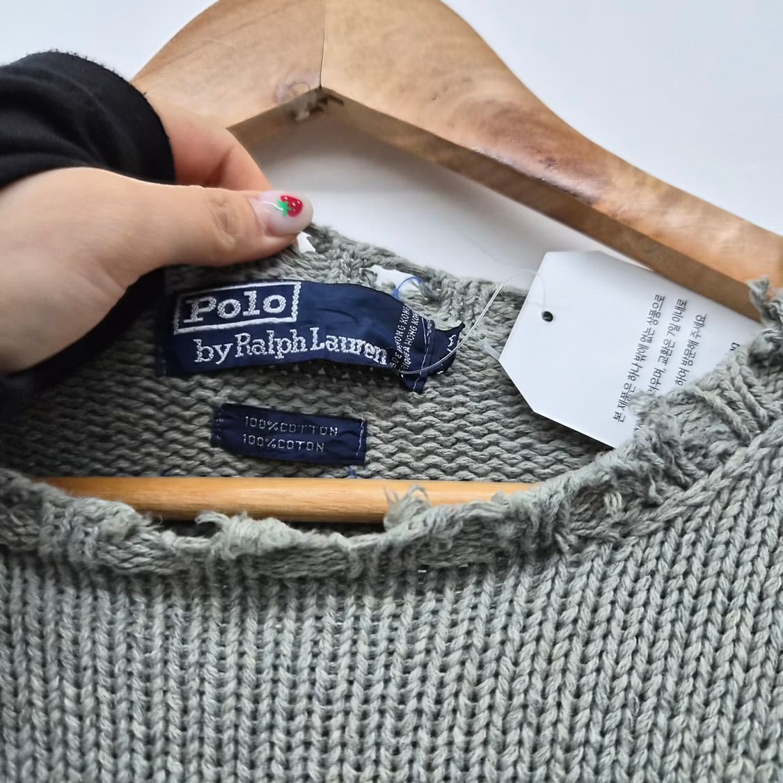 폴로 랄프로렌 그레이 빈티지 니트 스웨터 남성 M 상품이미지3