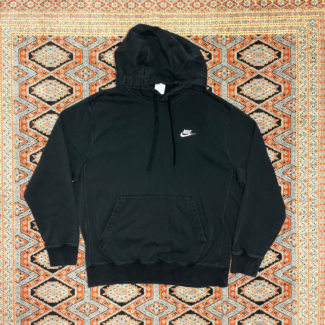 나이키 스몰로고 블랙 기모 후드티셔츠 남성L 상품이미지1
