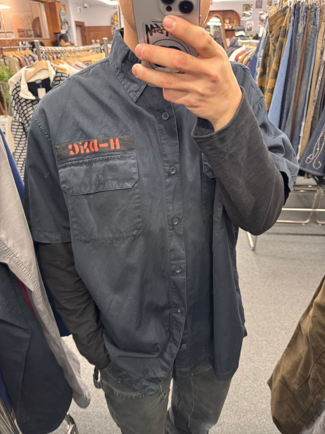 2XL)할리데이비슨 빈티지 자수 워크 반팔 셔츠 상품이미지1