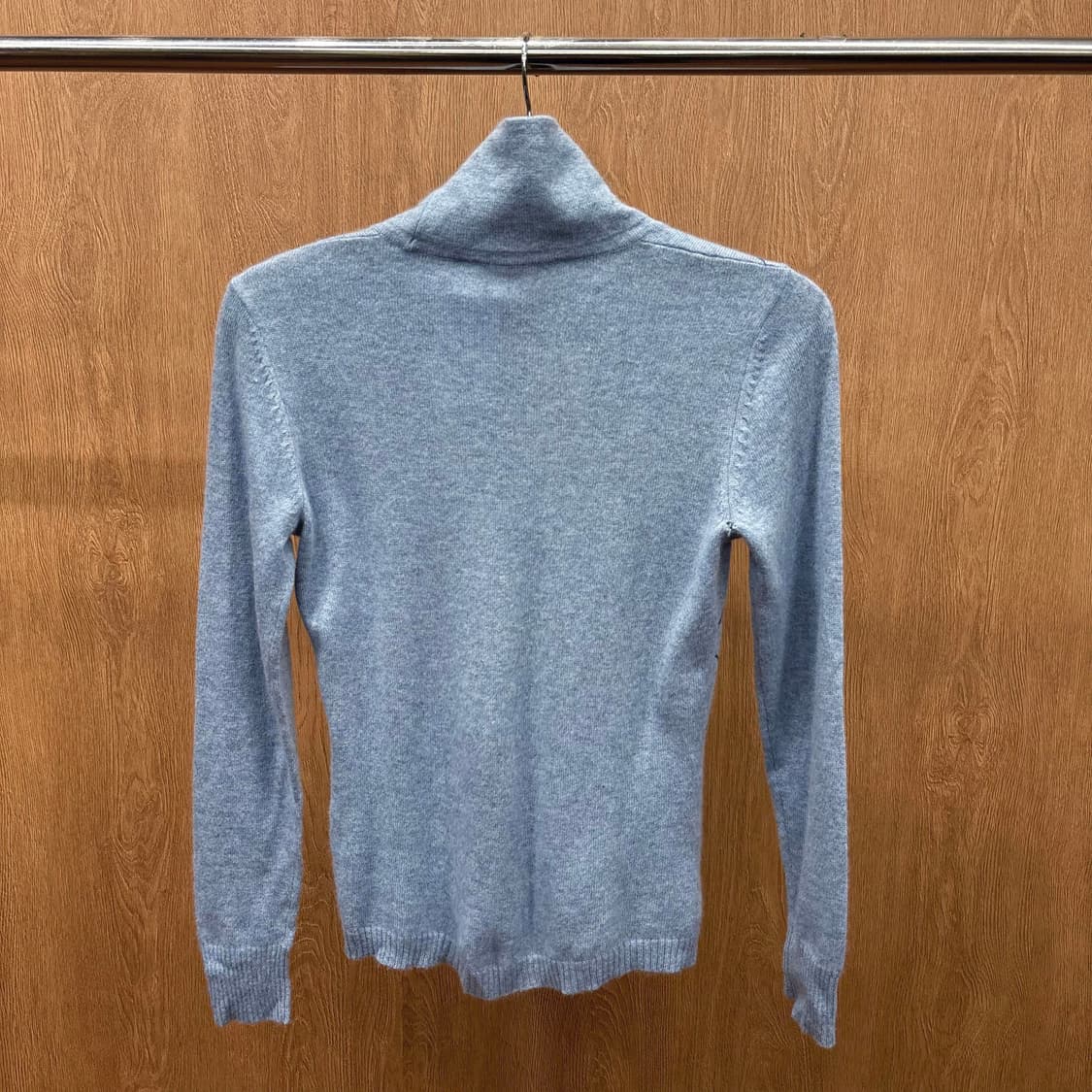 막스마라 위켄드 터틀넥 캐시미어 긴팔 니트 아가일 패턴 디테일 블루 상품이미지3