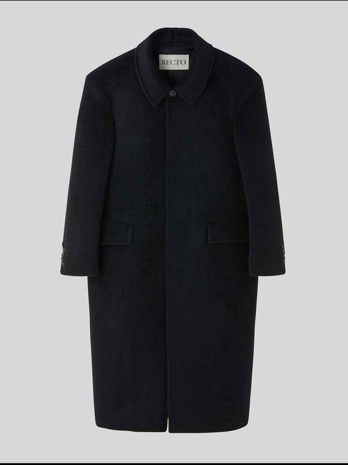 [L] 렉토 라마 울 블렌드 발마칸 코트 블랙 상품이미지8