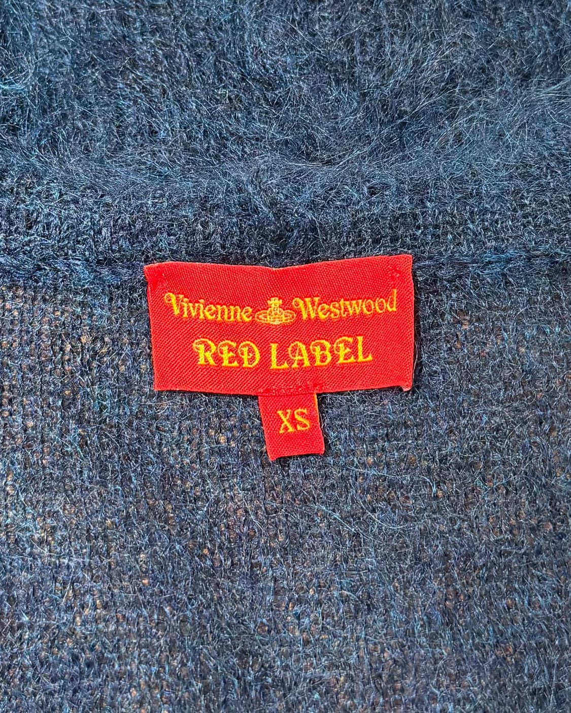 비비안 웨스트우드 블루 헤어리 슬릿 크롭 가디건 상품이미지7