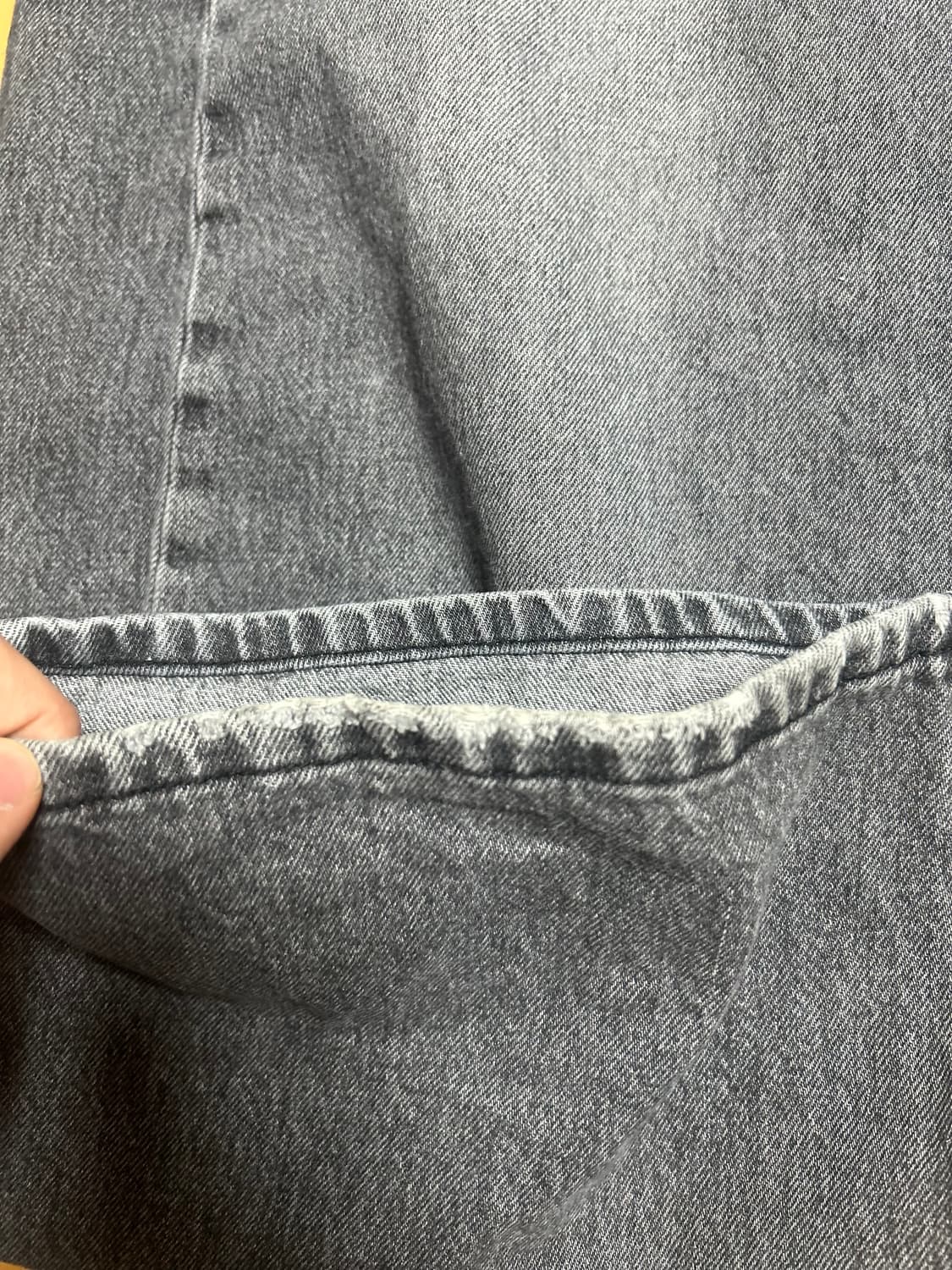 해칭룸 와이드 커브진 워시드 블랙 4 상품이미지3