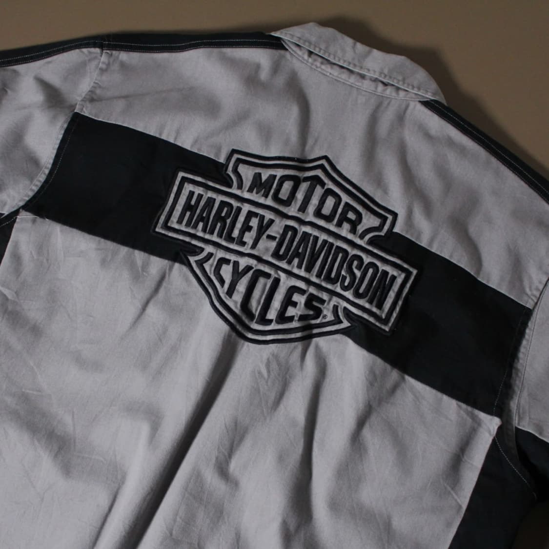 Harley-Davidson 할리데이비슨 빅쉴드 자수 반팔 워크 셔츠  상품이미지2