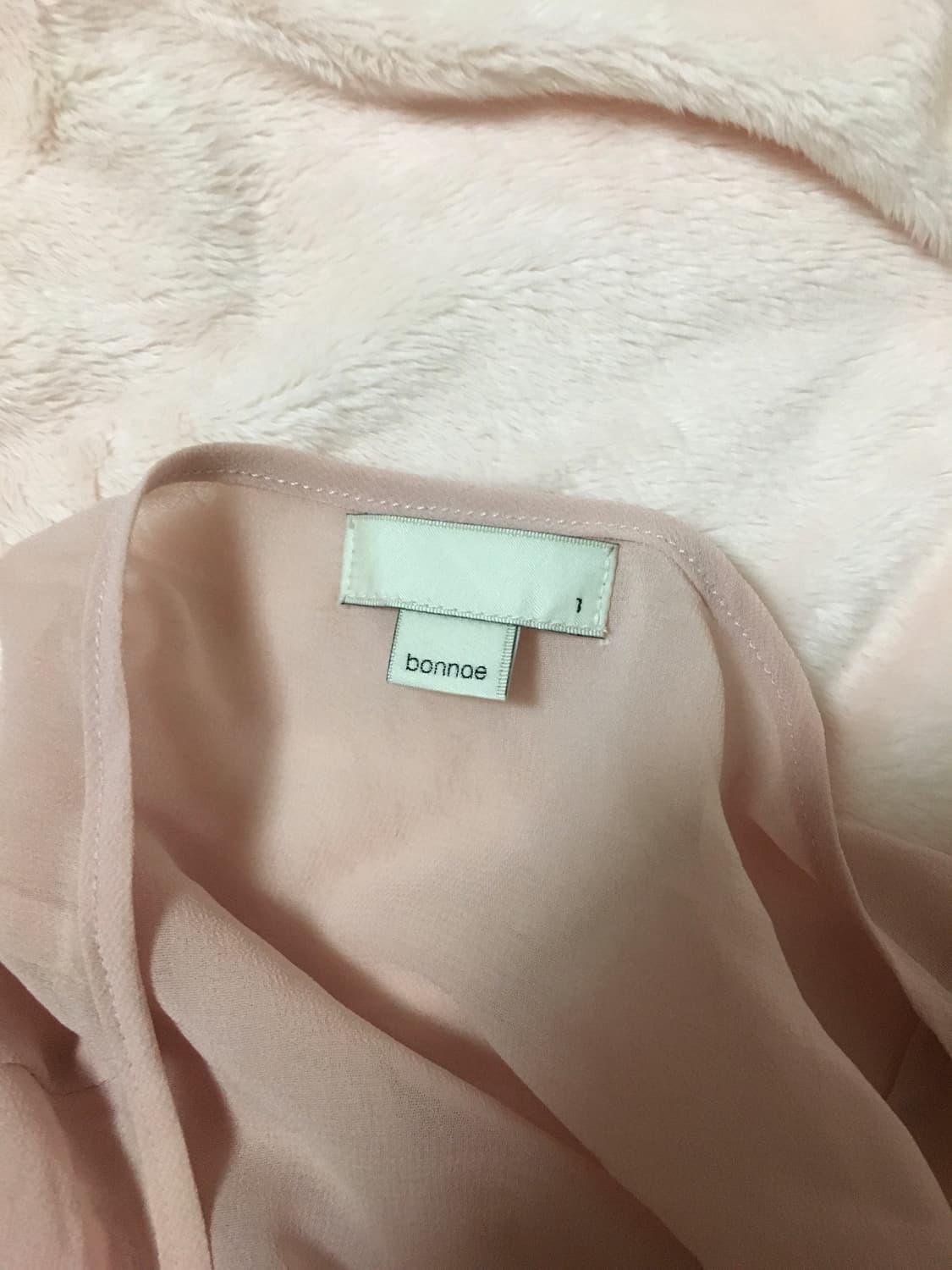 bonnae 본네 레이스업 쉬폰 블라우스 핑크 상품이미지3