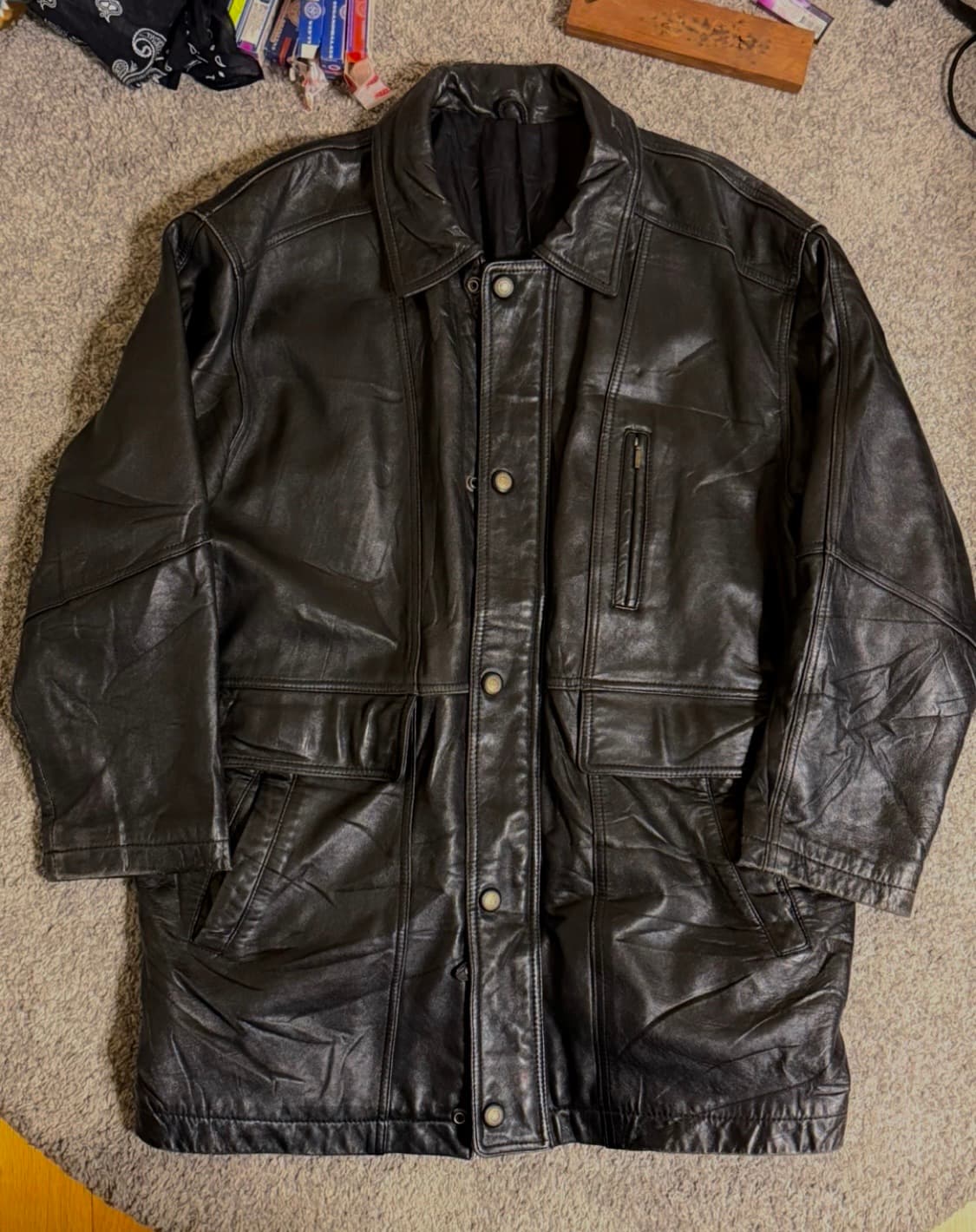 [양가죽/일본브랜드] 빈티지 양가죽 카코트 / XL 상품이미지1