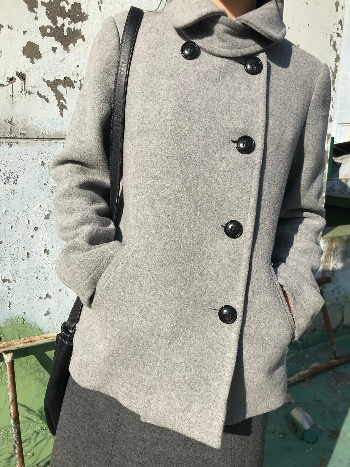 그레이 숏 코트 상품이미지5