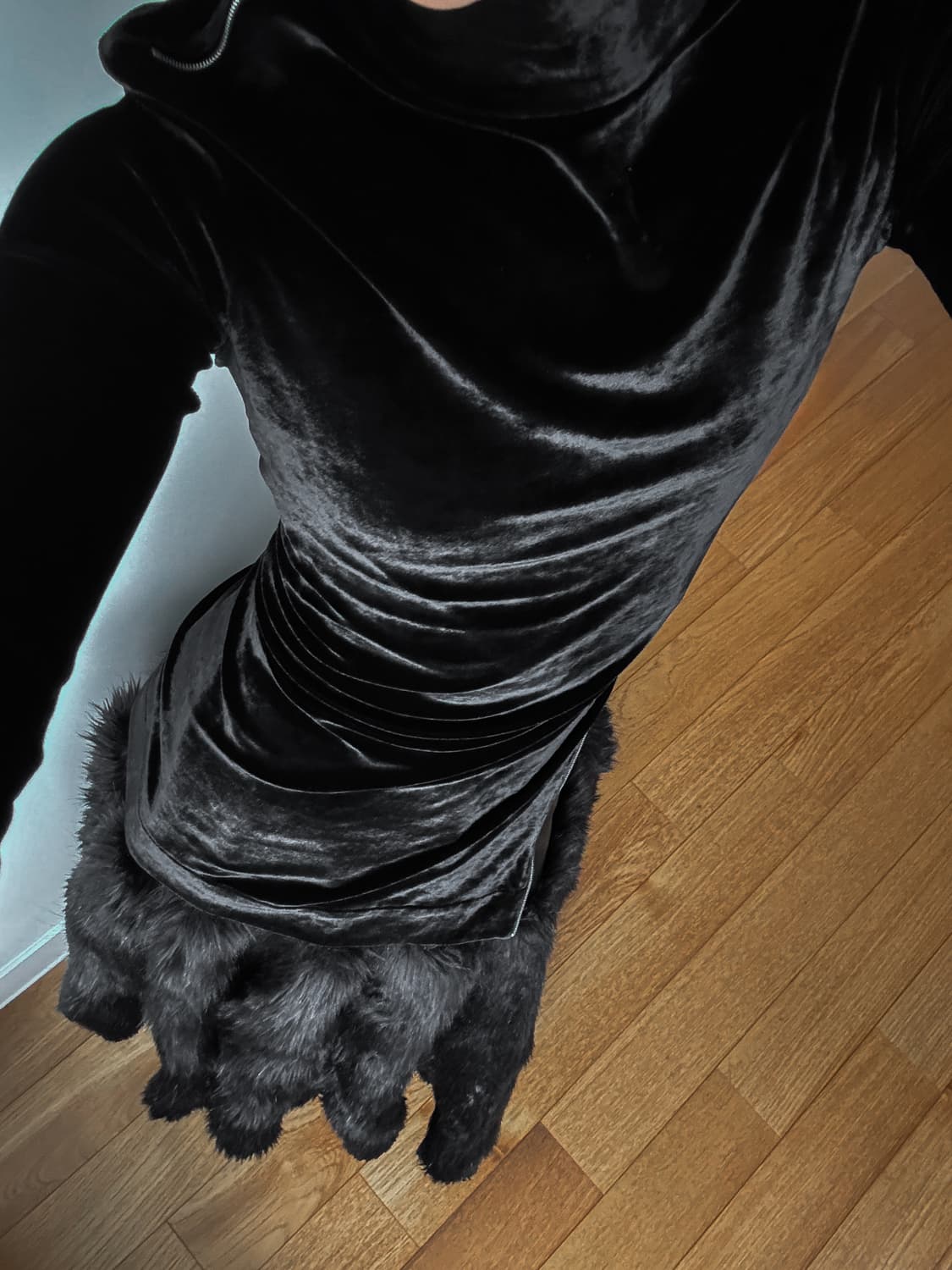 질샌더 블랙 벨벳 탑 상품이미지7