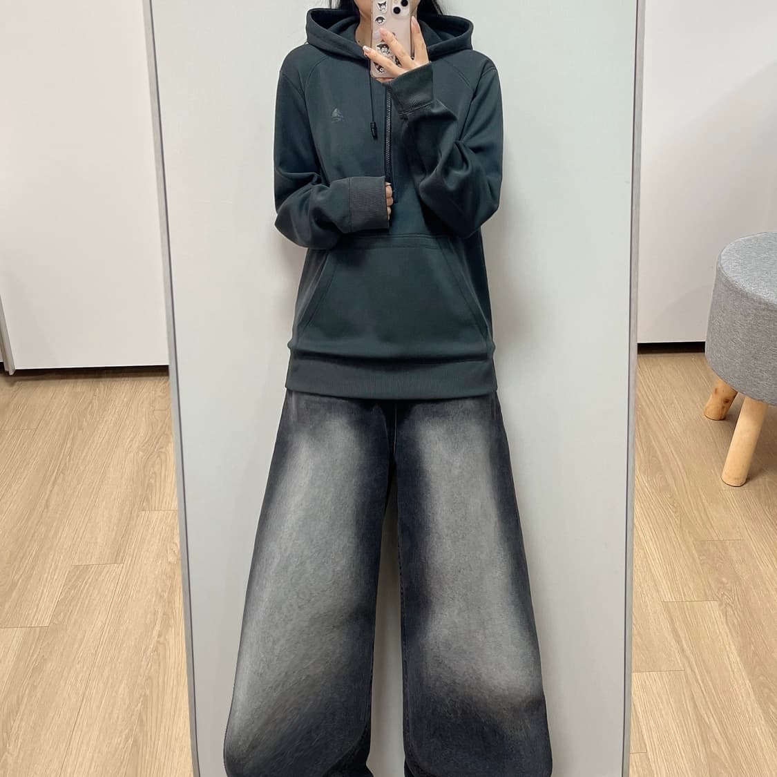 나이키 ACG 반집업 플리스 그레이 후드티 상품이미지1