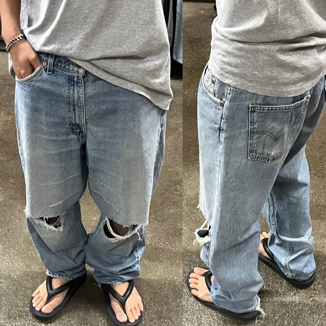 90s USA Levis550 데미지 팬츠 (35“) 상품이미지1