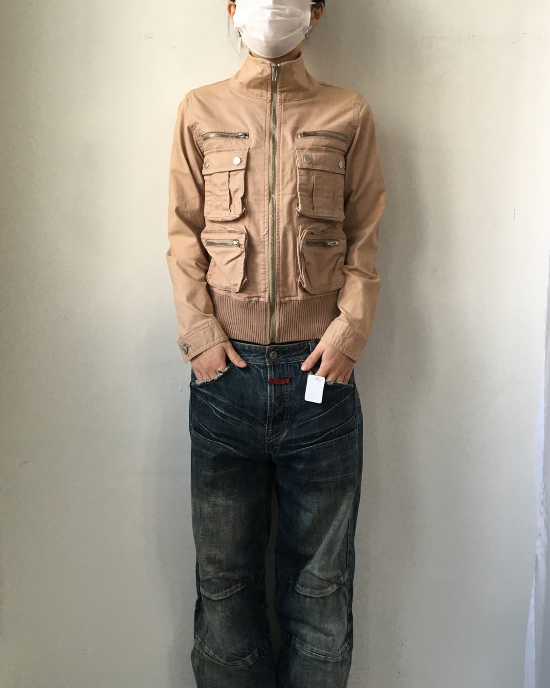 Multi pocket high neck zip up 상품이미지1