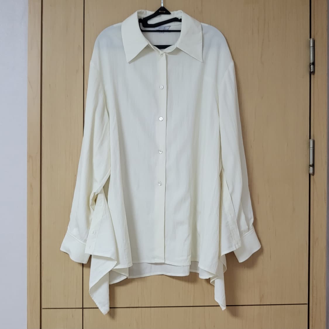 새상품) 모한 mohan 랩 레이어드 셔츠 블라우스 크림 m 상품이미지7