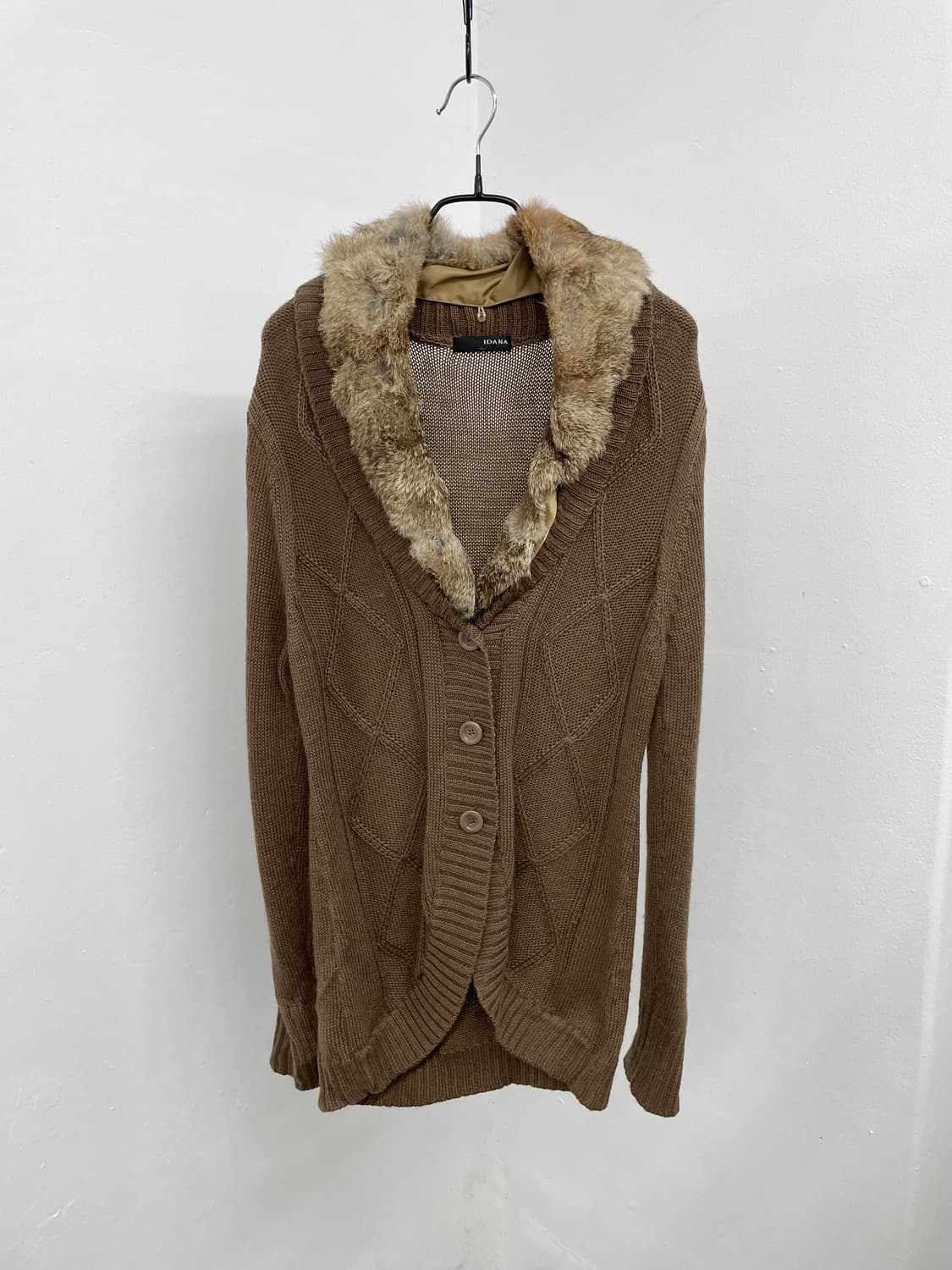 브라운 꽈배기 버튼 니트 가디건 상품이미지2