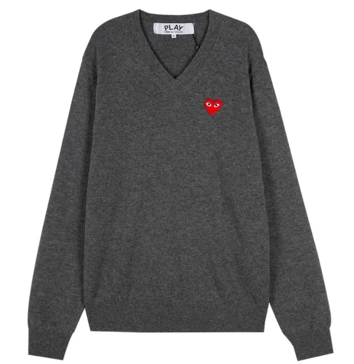 ❤️[정품/새상품]꼼데가르송 그레이 브이넥 니트❤️ 상품이미지1