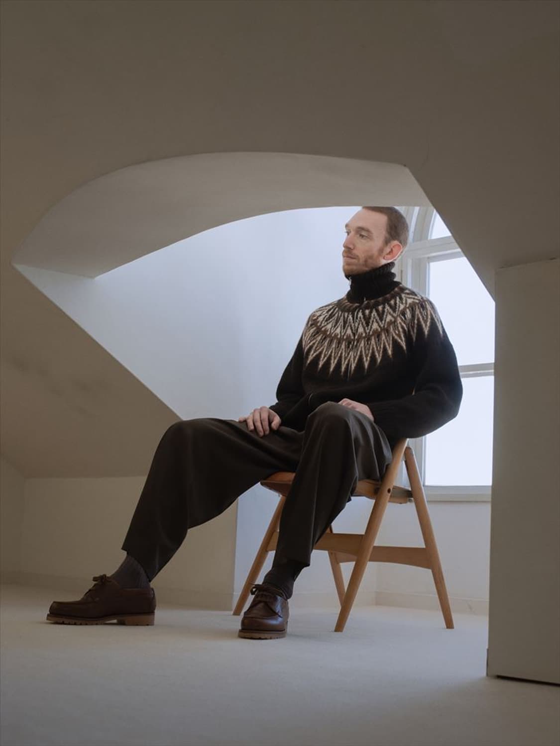 [3] 마카웨어 23aw 스노우패턴 드라이버스 점퍼 알파카 니트 스웨터 상품이미지4