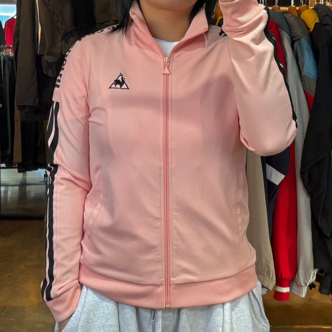 르꼬끄 사이드라인 연핑크 트랙탑 상품이미지1