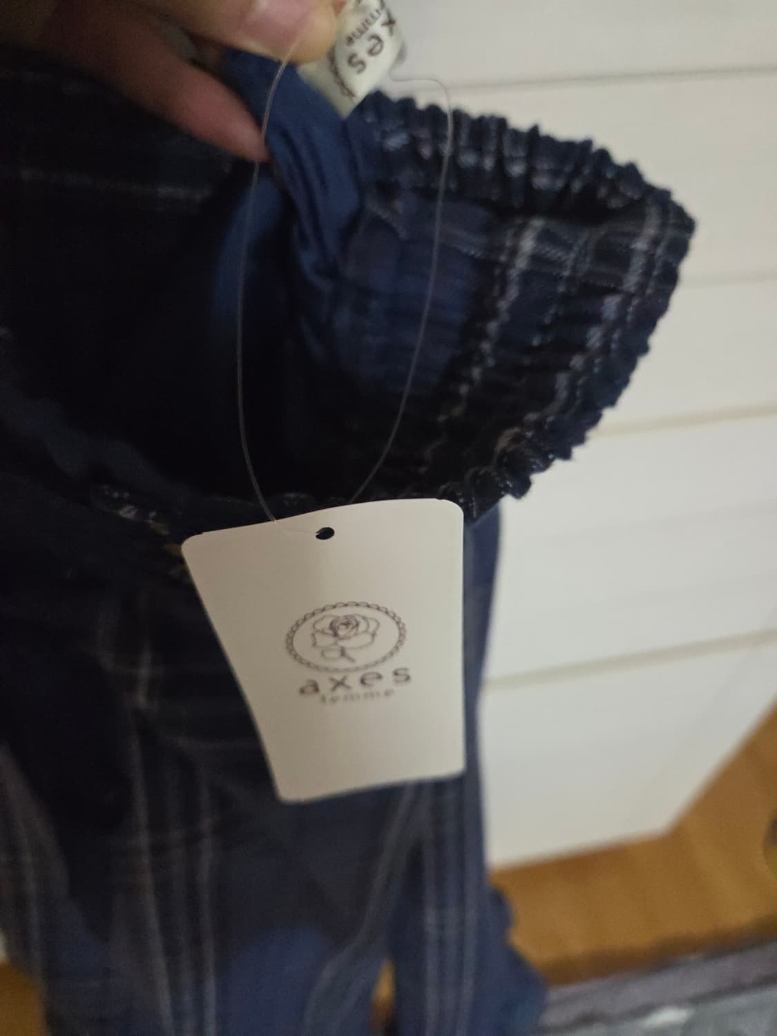 [새상품] 엑시즈팜 블루 체크 롱 스커트 Axes femme 일브 상품이미지3