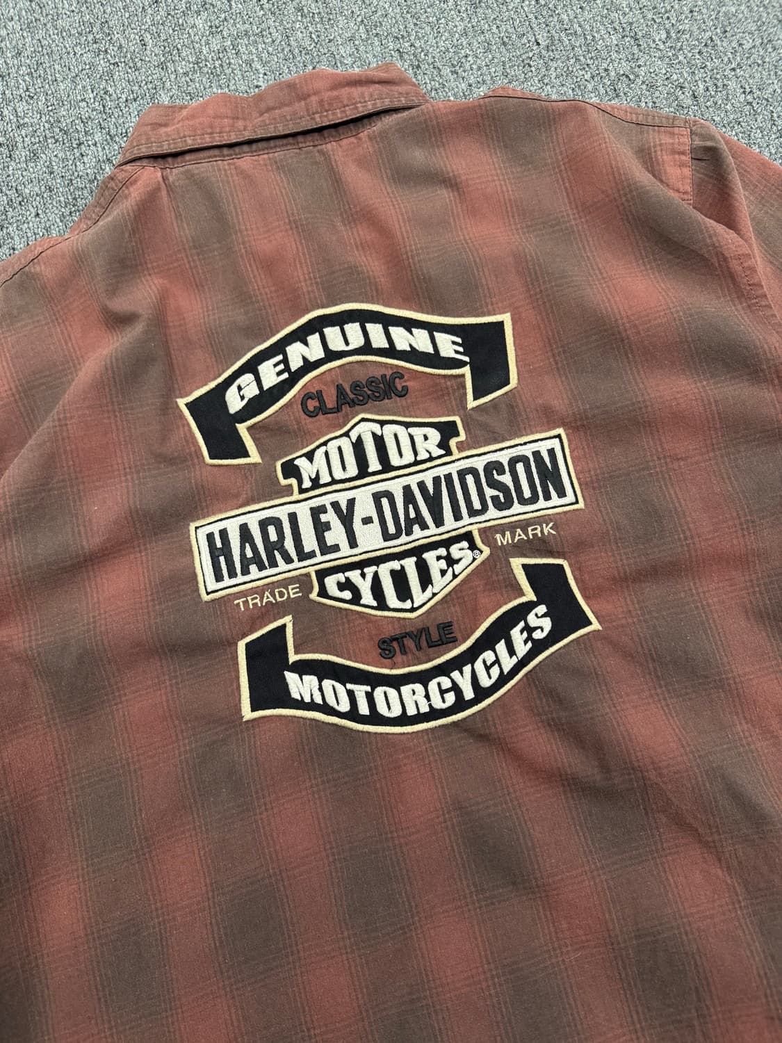 L)할리데이비슨 빈티지 자수 패치 체크 셔츠 상품이미지6