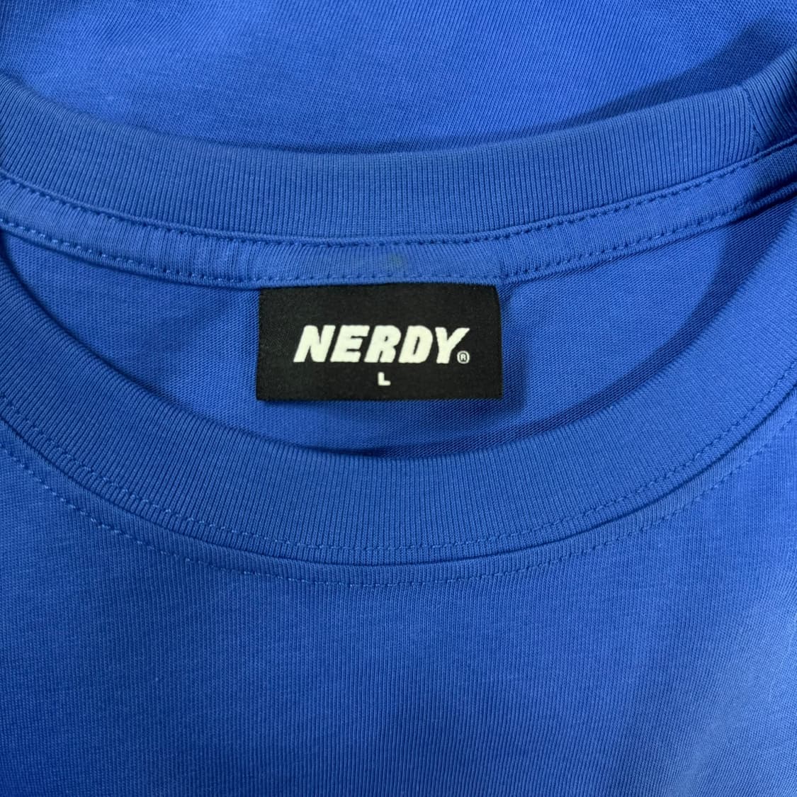 [L/오버핏] 널디(NERDY) 월드와이드 반팔 티셔츠 블루 상품이미지6