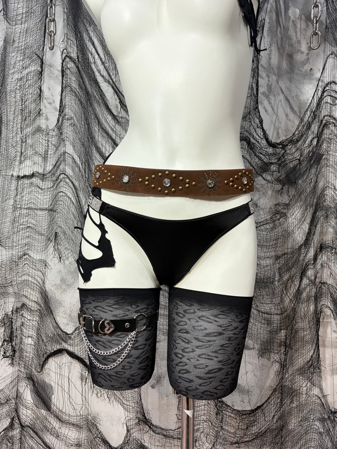 cubic studded western brown belt 상품이미지4