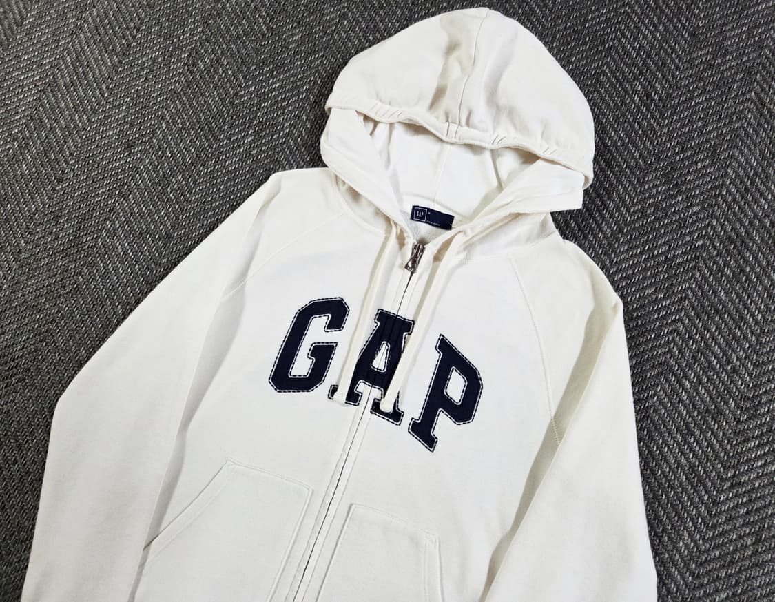 GAP 갭 빅로고 크림 화이트 풀집업 후드집업 상품이미지3
