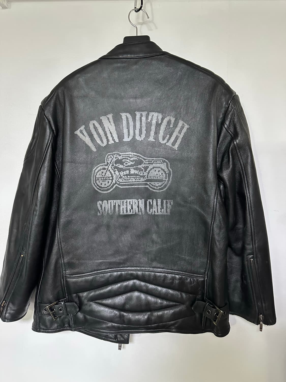 Von Dutch 가죽 라이더 자켓 블랙 100 상품이미지2