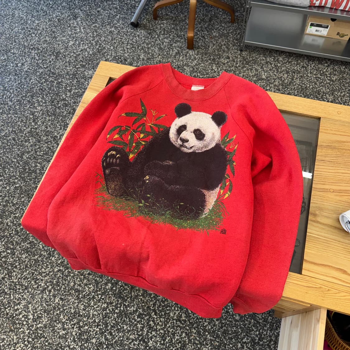 90s 프룻오브더룸 판다곰 스웻셔츠 맨투맨 made in USA (M)  상품이미지1