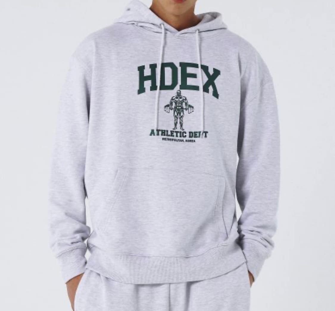 [L] Hdex 에이치덱스 컴프레이션 멜란지 화이트 후드티 상품이미지4