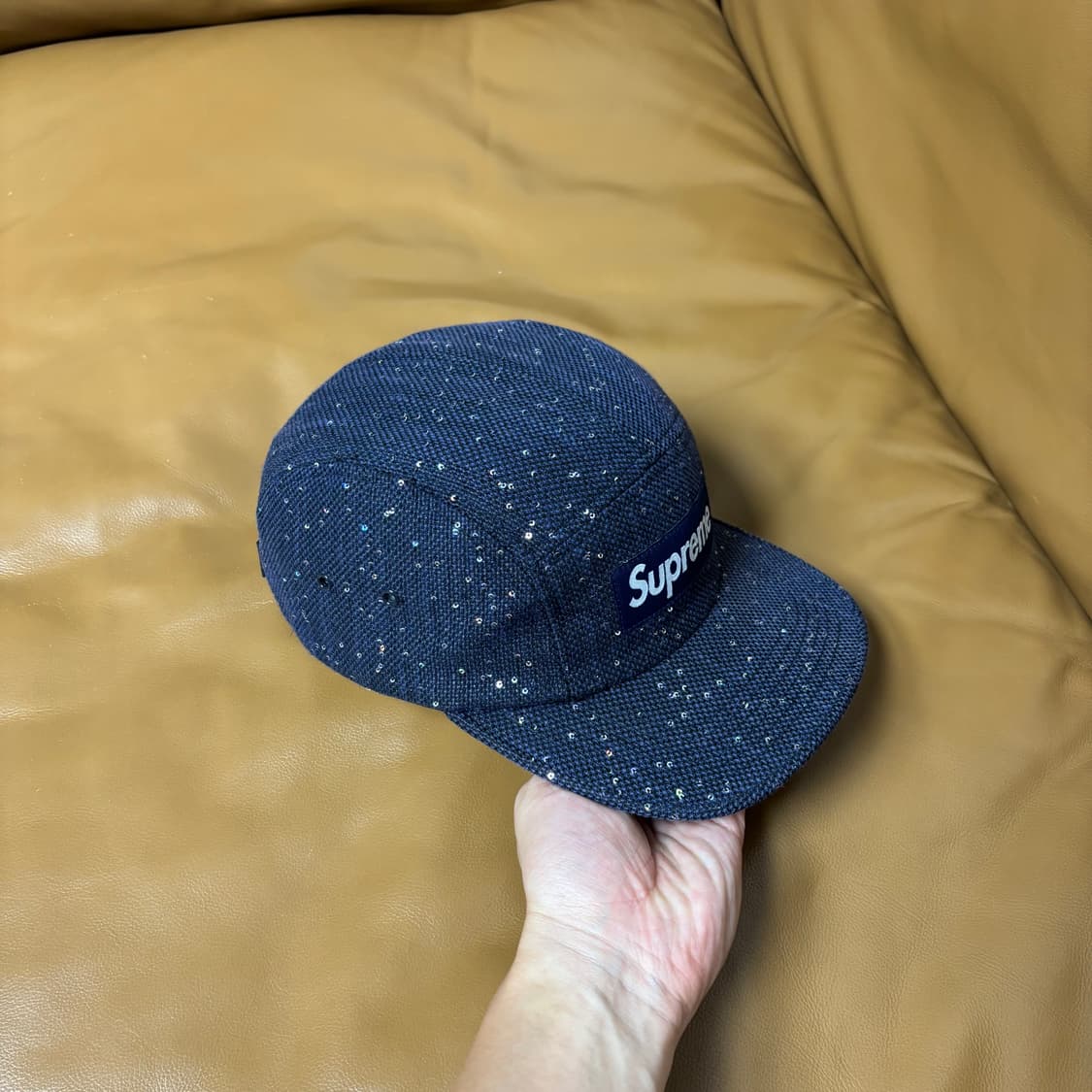 Supreme 슈프림 네이비 캠프캡 모자 (Glitter Navy) 상품이미지3