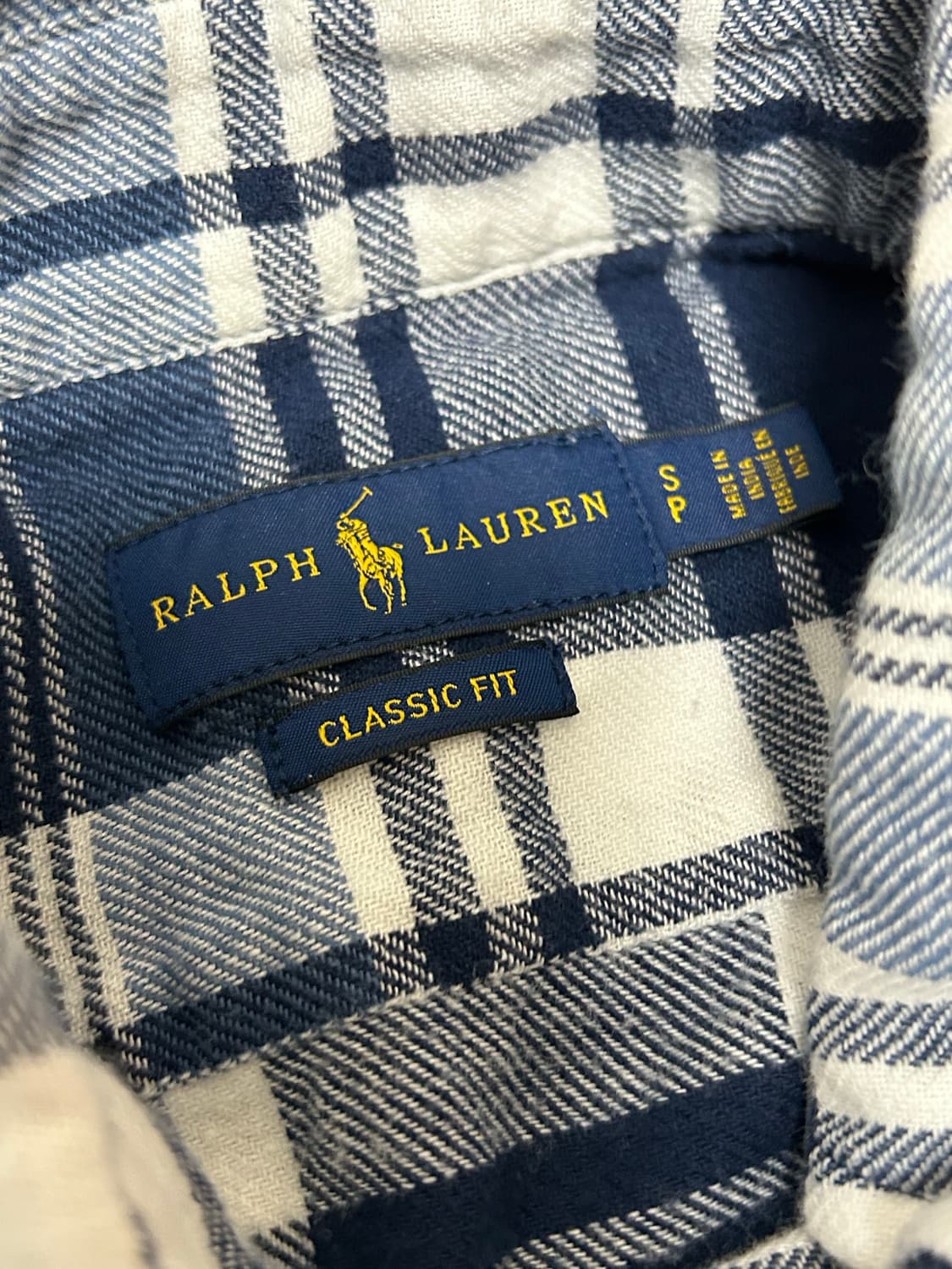 폴로 랄프로렌 블루 체크 클래식핏 셔츠 상품이미지4