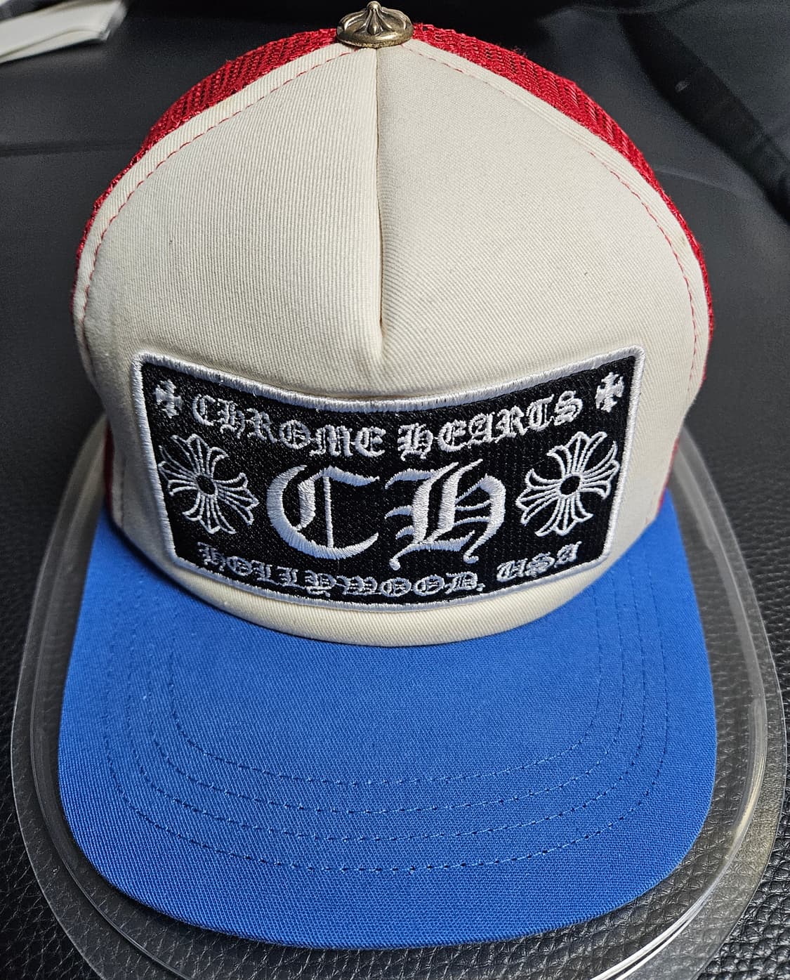 크롬하츠 메쉬 트러커캡 모자 블루/레드 상품이미지2